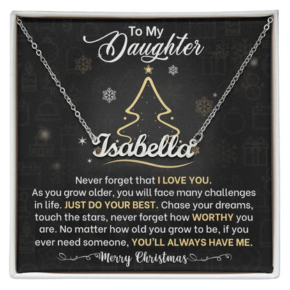 Daughter Never Forget That I Love You Name Necklace Christmas Gift-[Heartfelt Family Gift]
