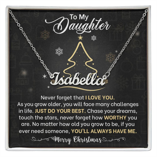 Daughter Never Forget That I Love You Name Necklace Christmas Gift-[Heartfelt Family Gift]