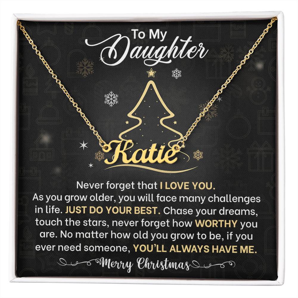 Daughter Never Forget That I Love You Name Necklace Christmas Gift-[Heartfelt Family Gift]