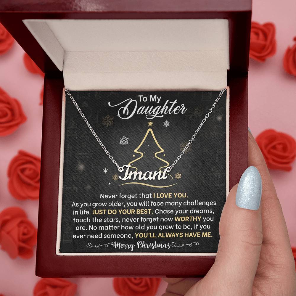 Daughter Never Forget That I Love You Name Necklace Christmas Gift-[Heartfelt Family Gift]