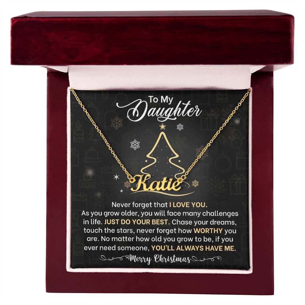 Daughter Never Forget That I Love You Name Necklace Christmas Gift-[Heartfelt Family Gift]