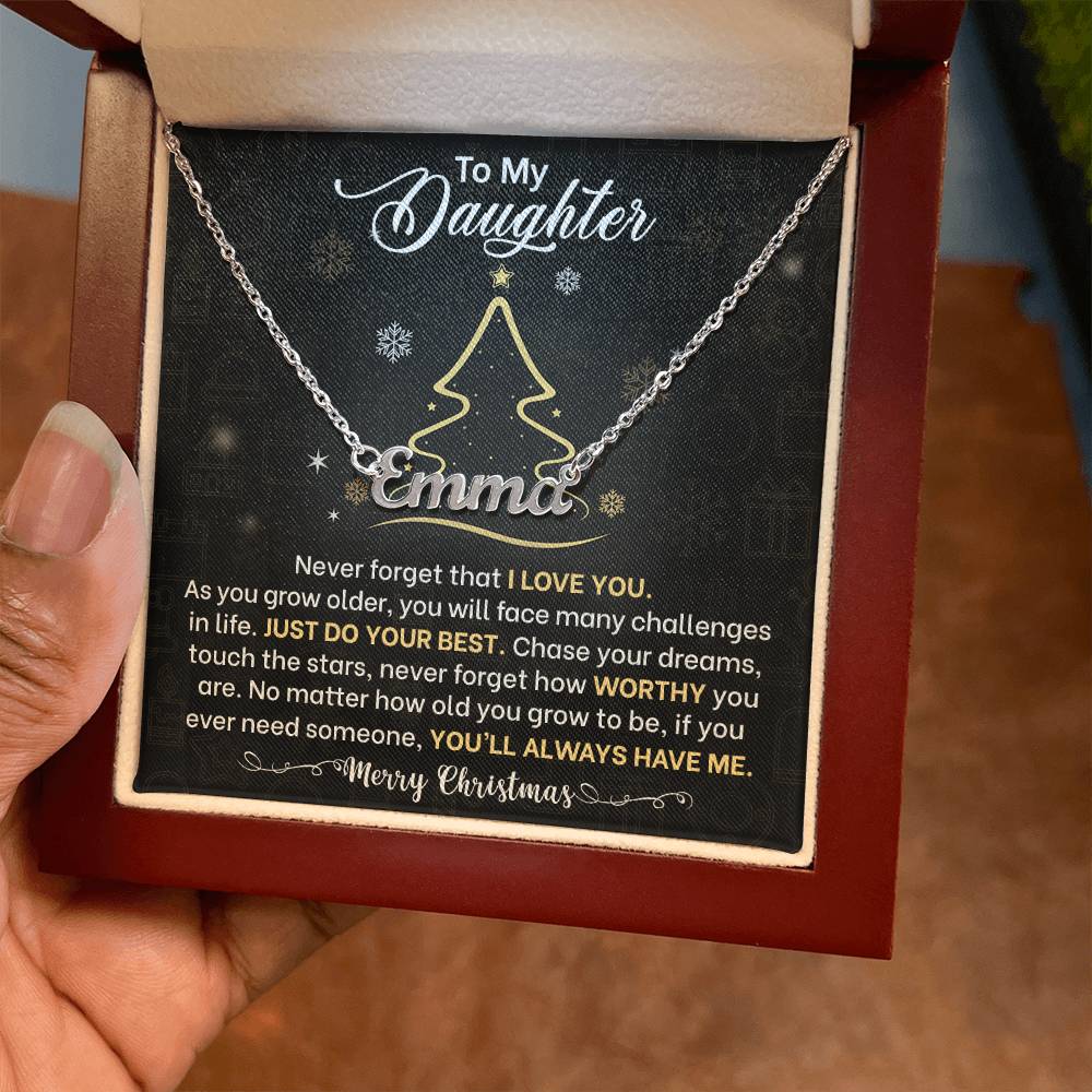 Daughter Never Forget That I Love You Name Necklace Christmas Gift-[Heartfelt Family Gift]