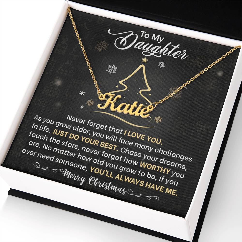 Daughter Never Forget That I Love You Name Necklace Christmas Gift-[Heartfelt Family Gift]