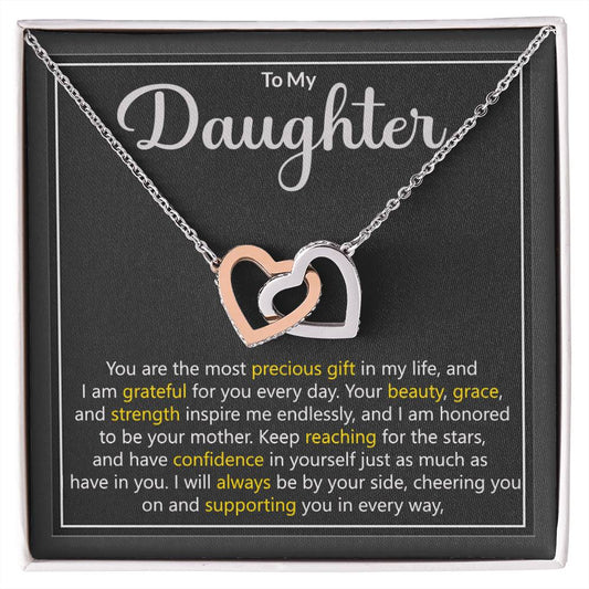 Daughter Precious Gift Interlocking Hearts Necklace Gift-[Heartfelt Family Gift]