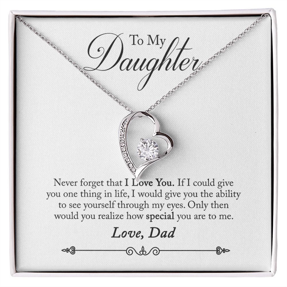 Daughter Through My Eyes Heart Necklace-[Heartfelt Family Gift]