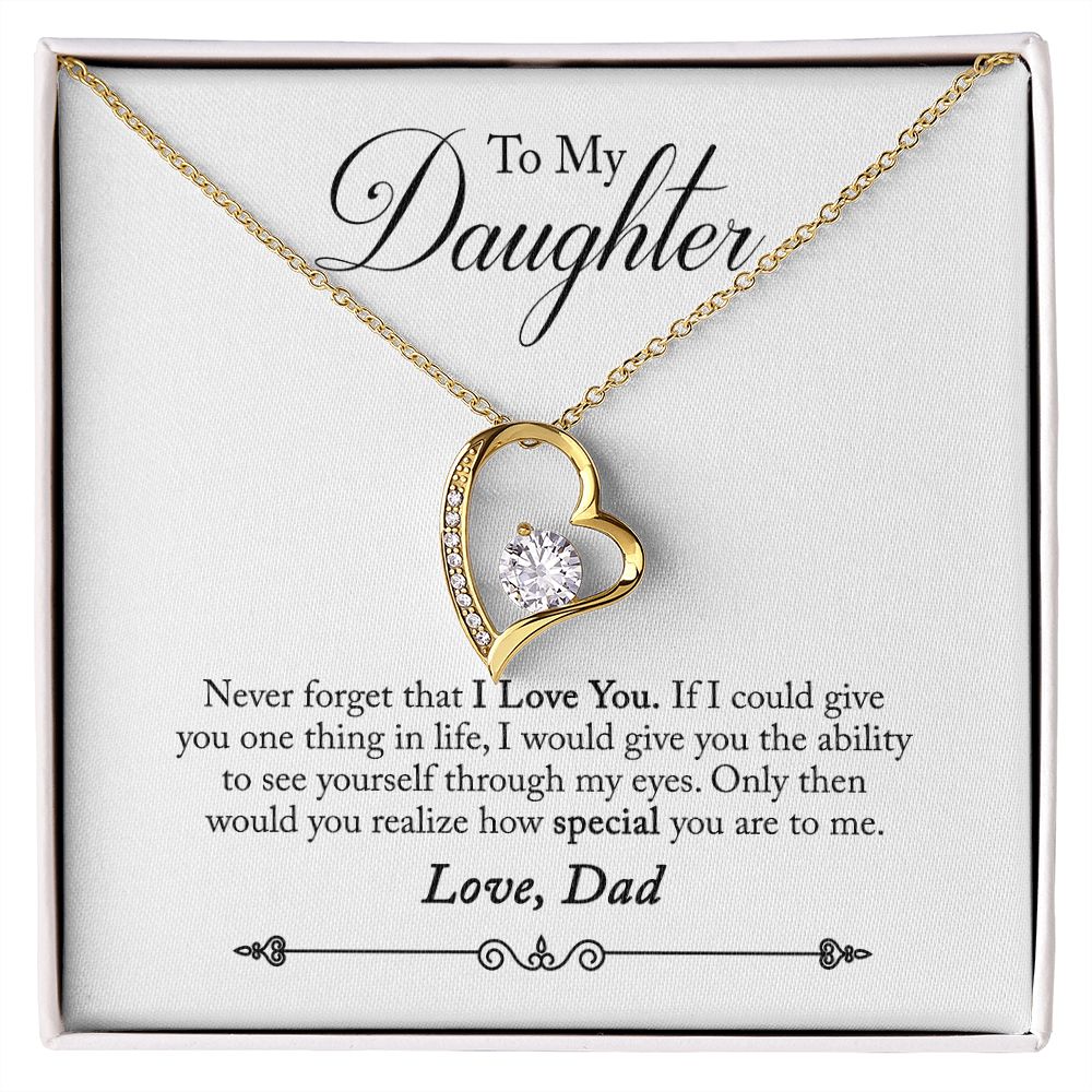 Daughter Through My Eyes Heart Necklace-[Heartfelt Family Gift]