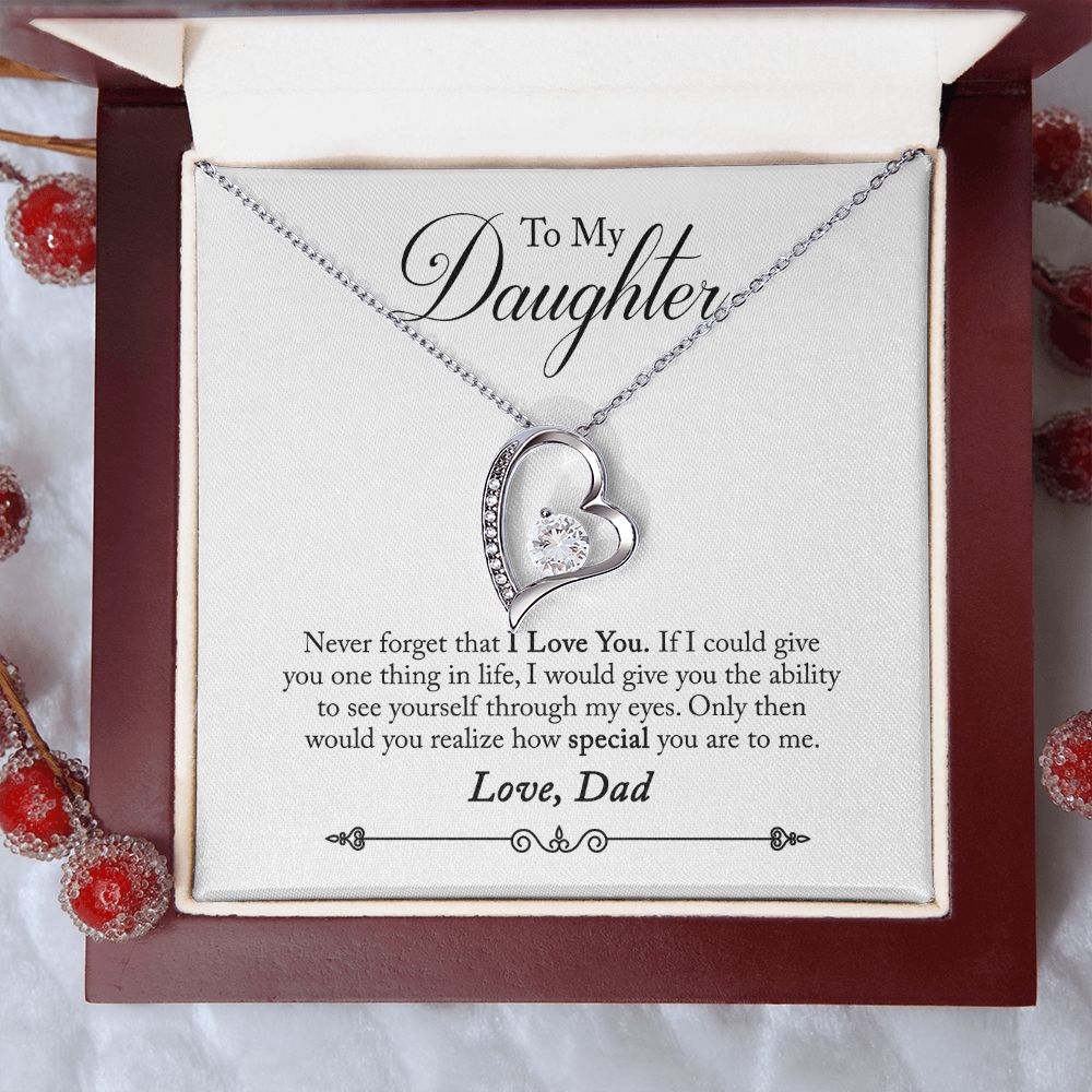 Daughter Through My Eyes Heart Necklace-[Heartfelt Family Gift]