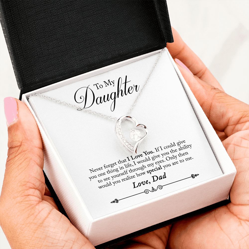 Daughter Through My Eyes Heart Necklace-[Heartfelt Family Gift]