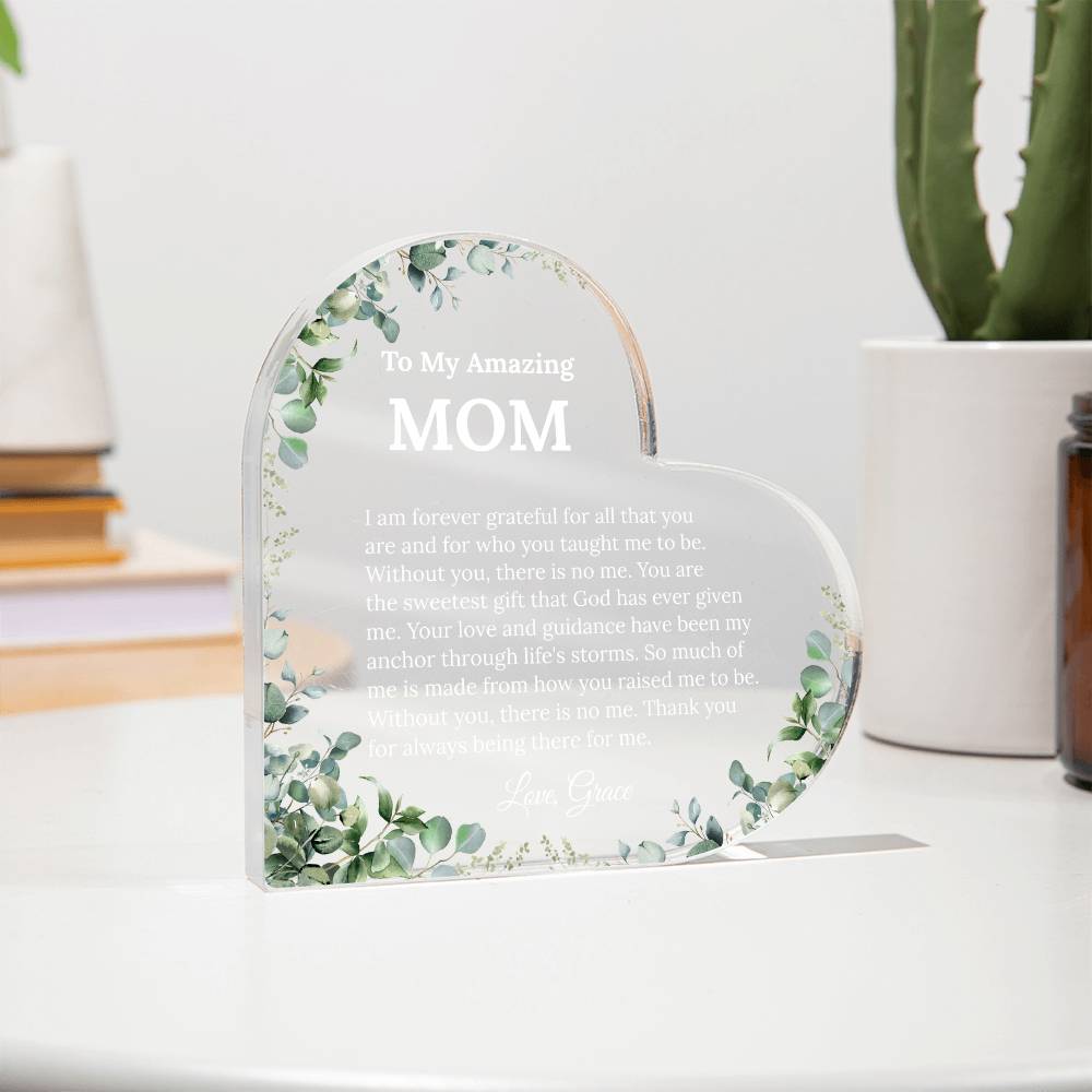 Personalized  Mom Heart Plaque