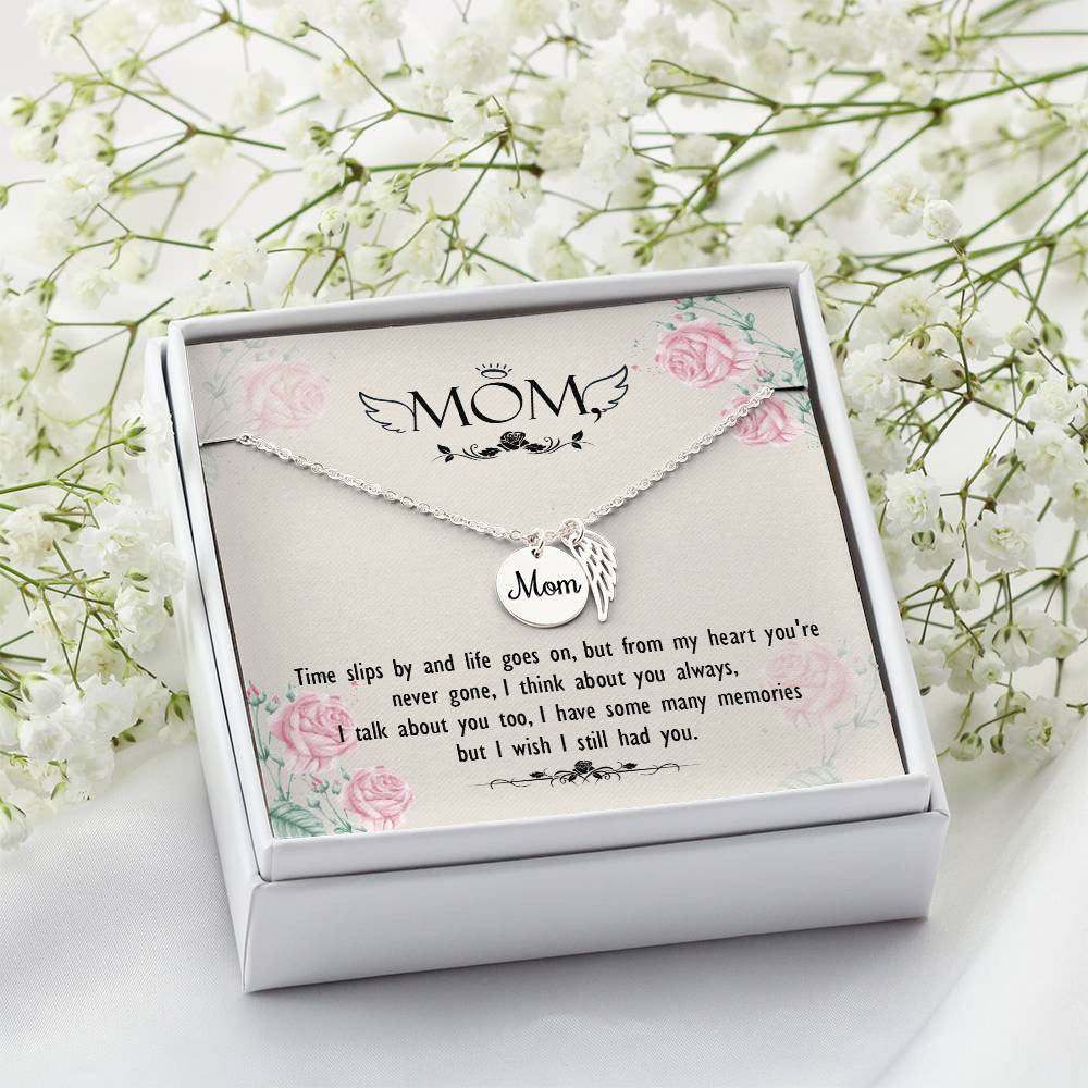 Time slips by(1) Mom Memorial Necklace-[Heartfelt Family Gift]