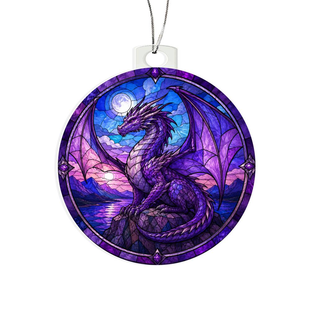Purple Dragon Christmas Ornament