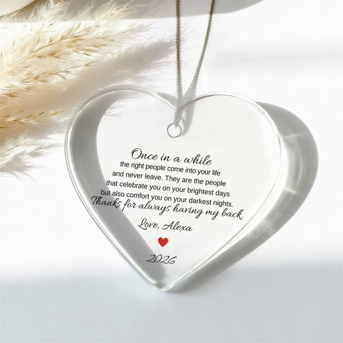 Friends Ceramic Heart Thank You Ornament