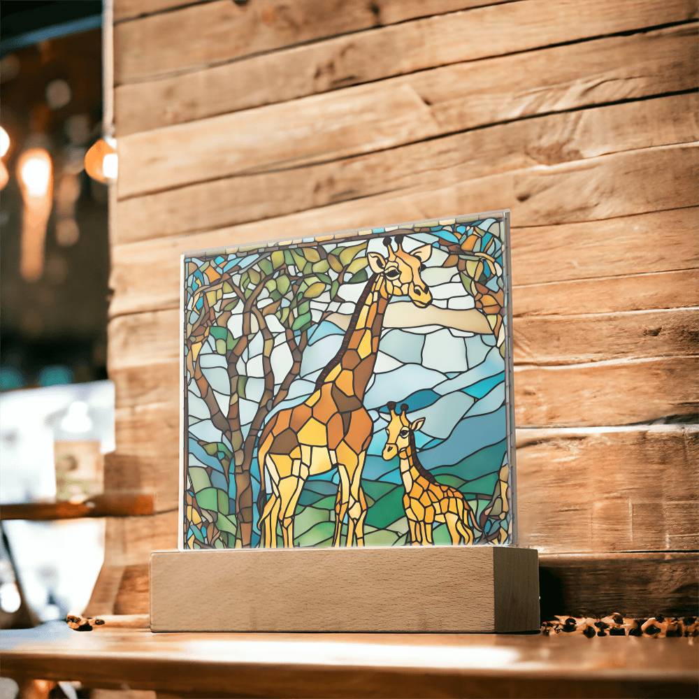 Mom and Baby Giraffe  Led Dimmable Table Nightlight