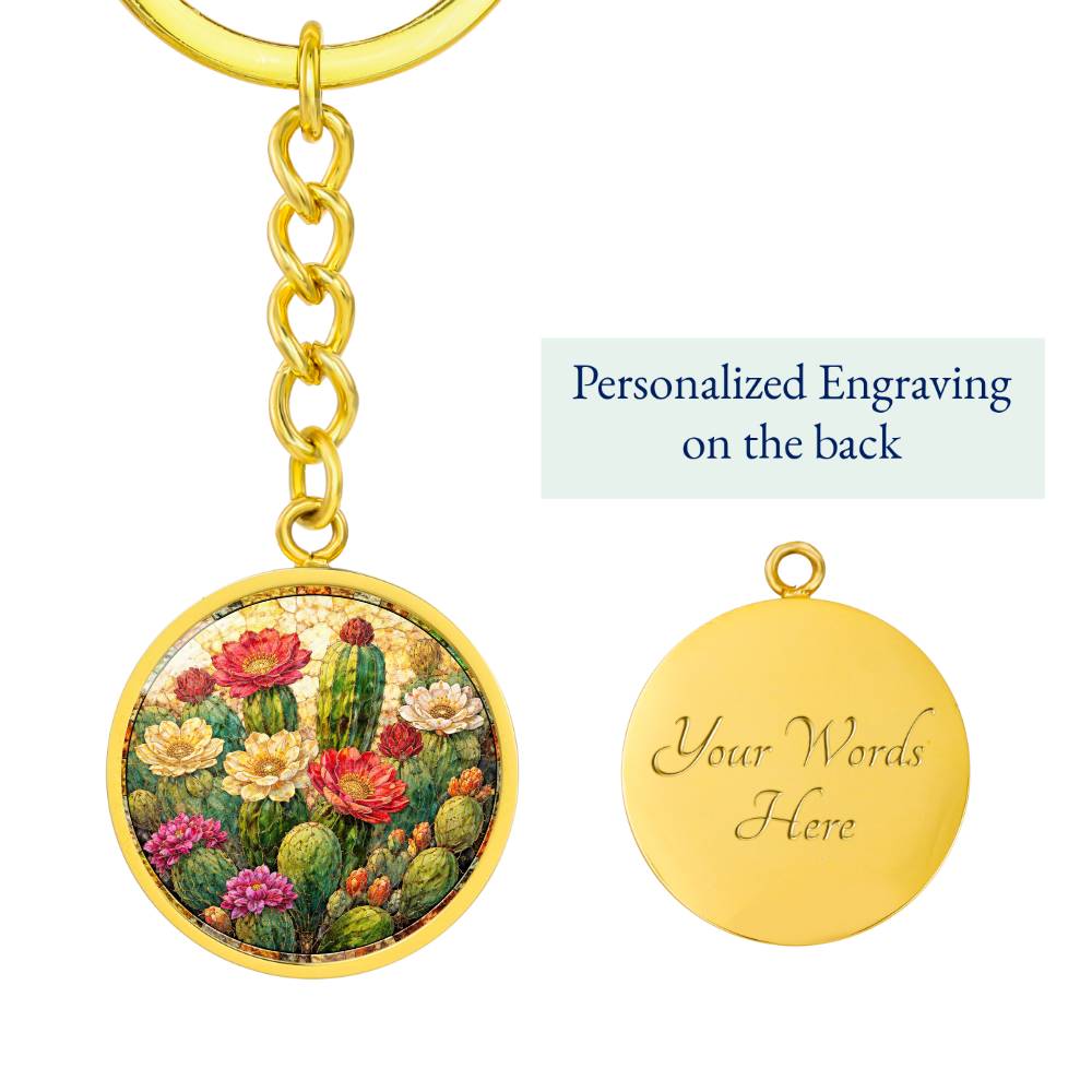 Cactus Personalized Engraved Necklace Bracelet or Keychain