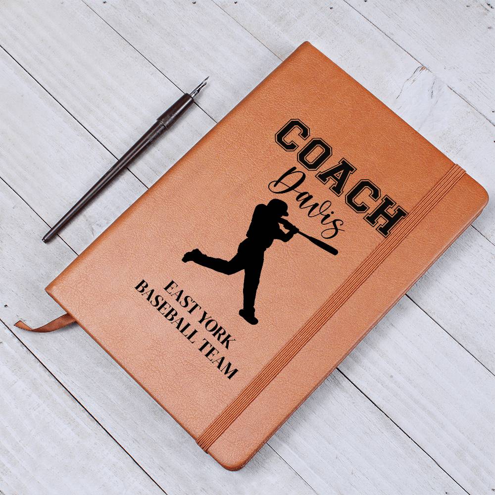 Baseball Coach Leather Journal