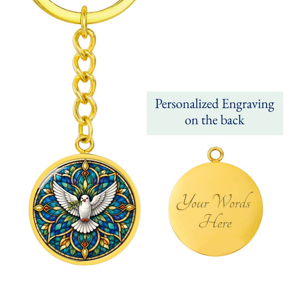 Dove Holy Cross Necklace, Personalized Spiritual Pendant, Memorial Jewelry, Religious Faith Gifts
