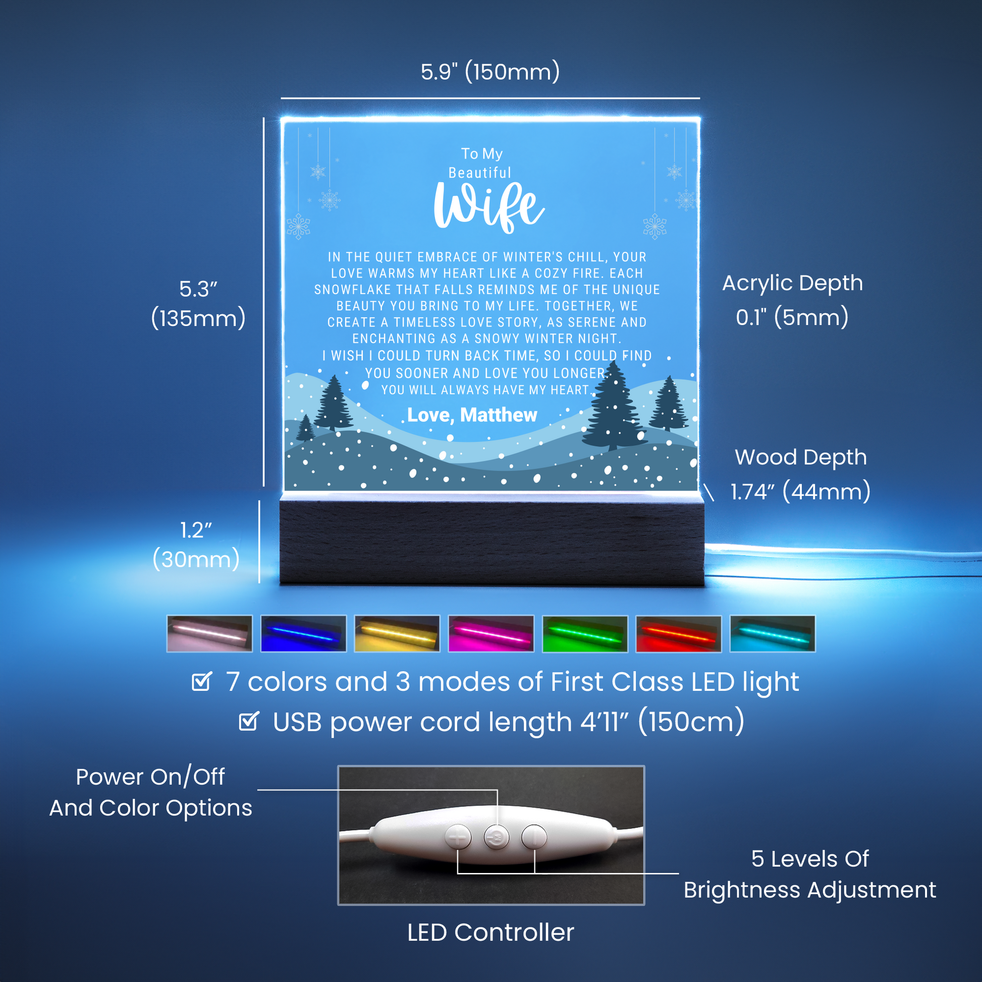 Acrylic Square Plaque-[Heartfelt Family Gift]