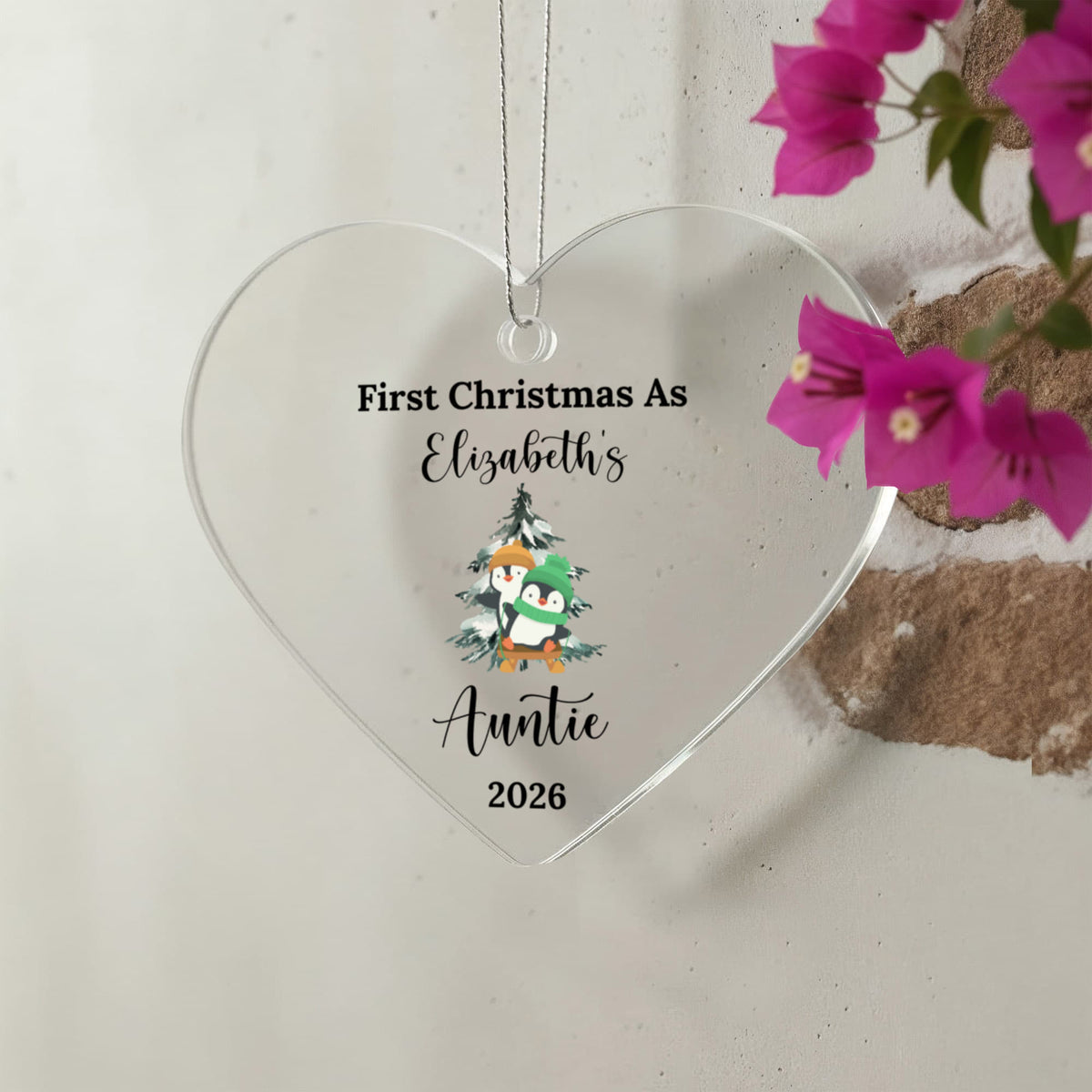 First Christmas As Aunt Heart Ornament
