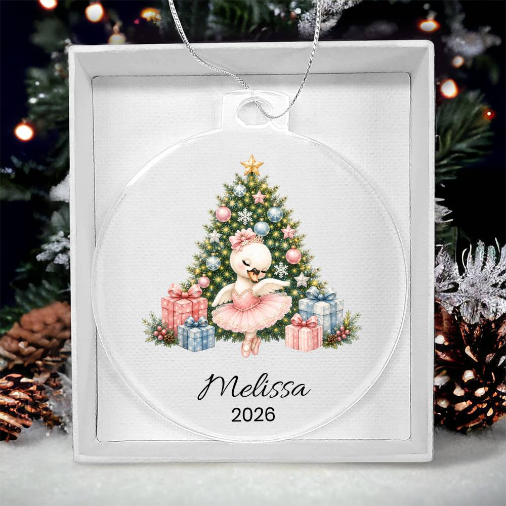 Swan Ballet Dancer Kids Christmas Ornament