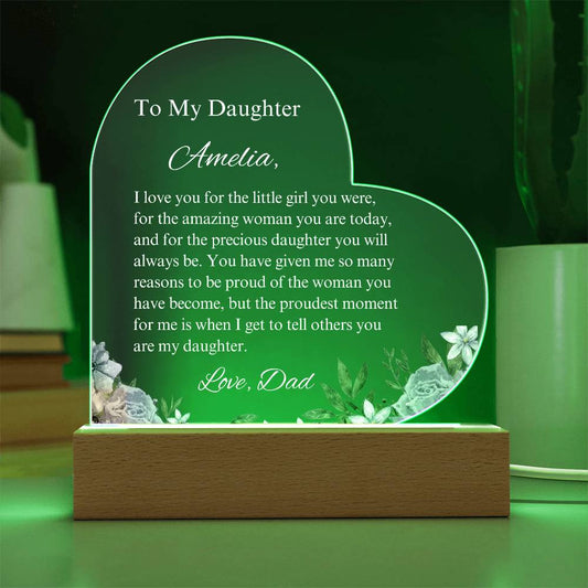 To My Daughter Acrylic Heart Plaque-[Heartfelt Family Gift]
