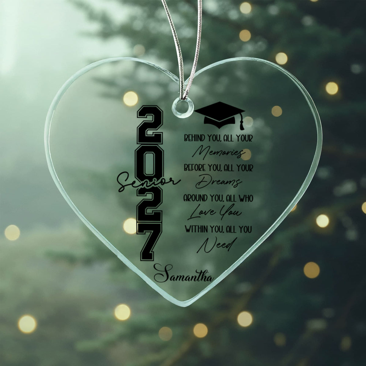 Class of 2027 Graduation Acrylic Heart Ornament