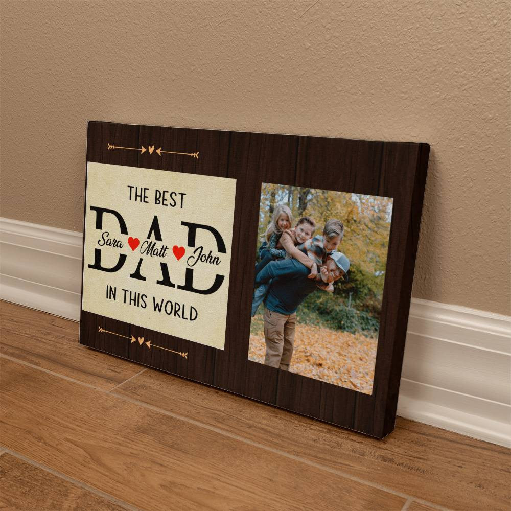 Best Dad Custom Photo Gallery Wrapped Canvas-[Heartfelt Family Gift]
