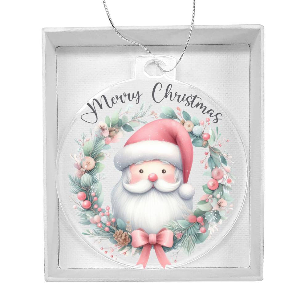 Santa Merry Christmas Acrylic Christmas Ornament-[Heartfelt Family Gift]
