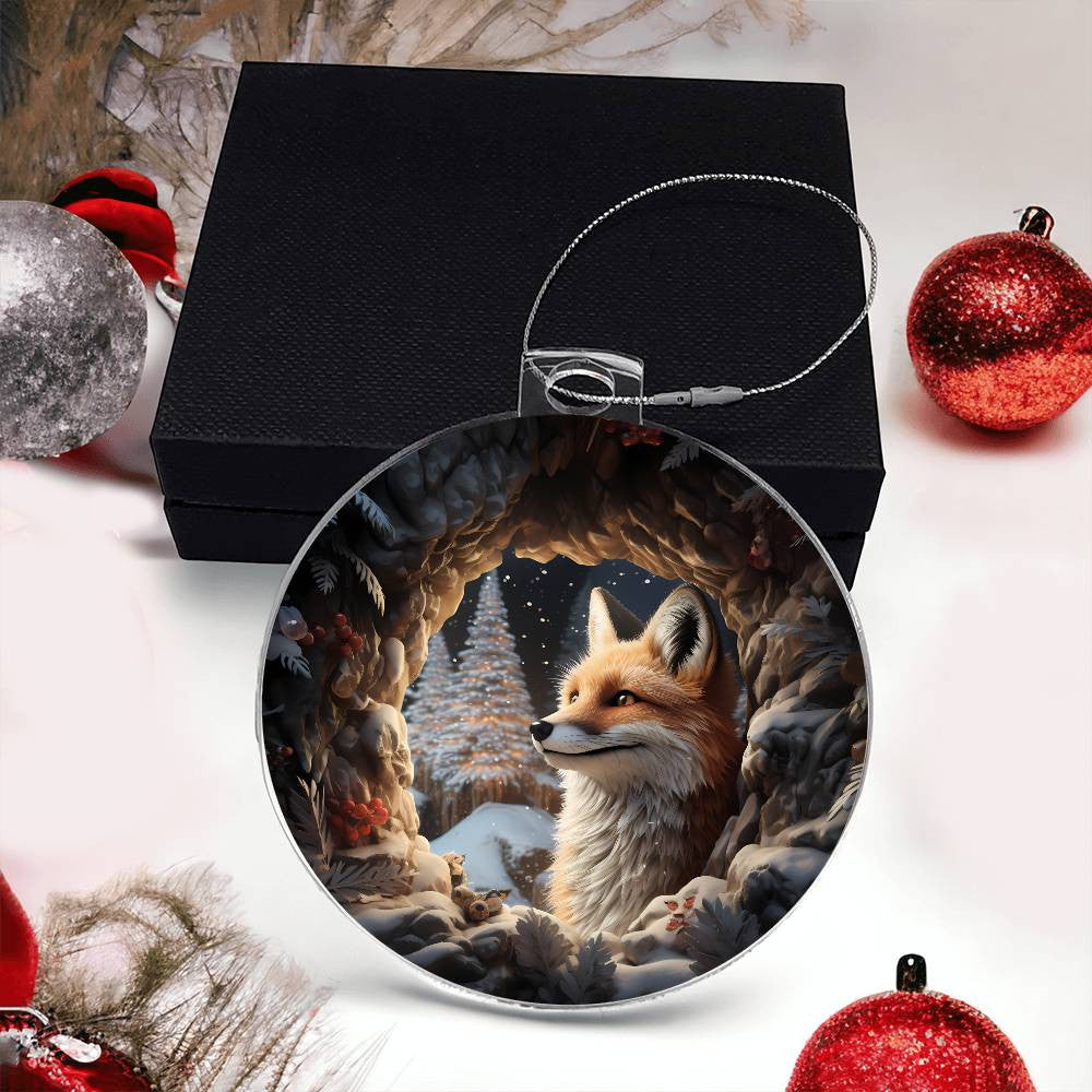 Red Fox Acrylic Christmas Ornament-[Heartfelt Family Gift]