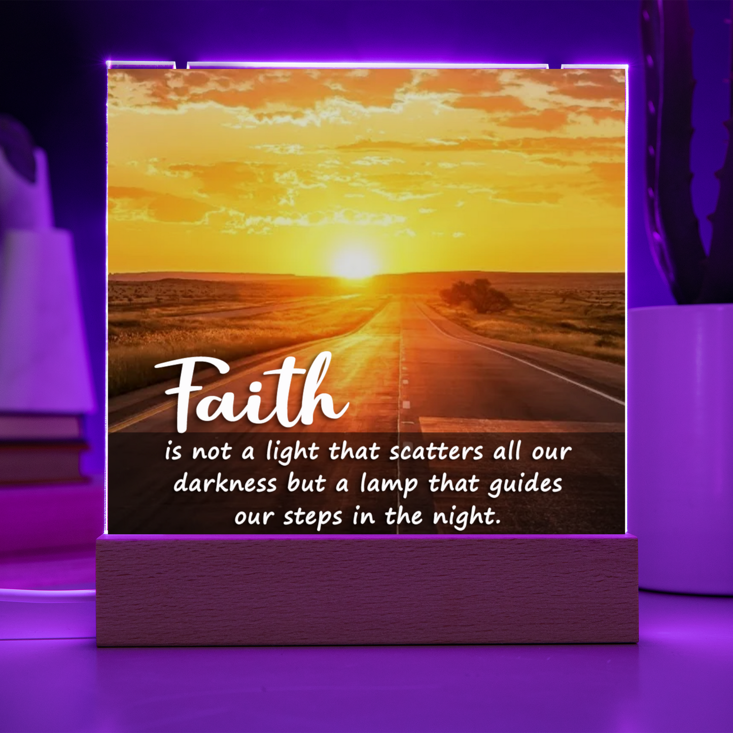 Faith is not a light Religious Plaque & Cross Gift Set-[Heartfelt Family Gift]