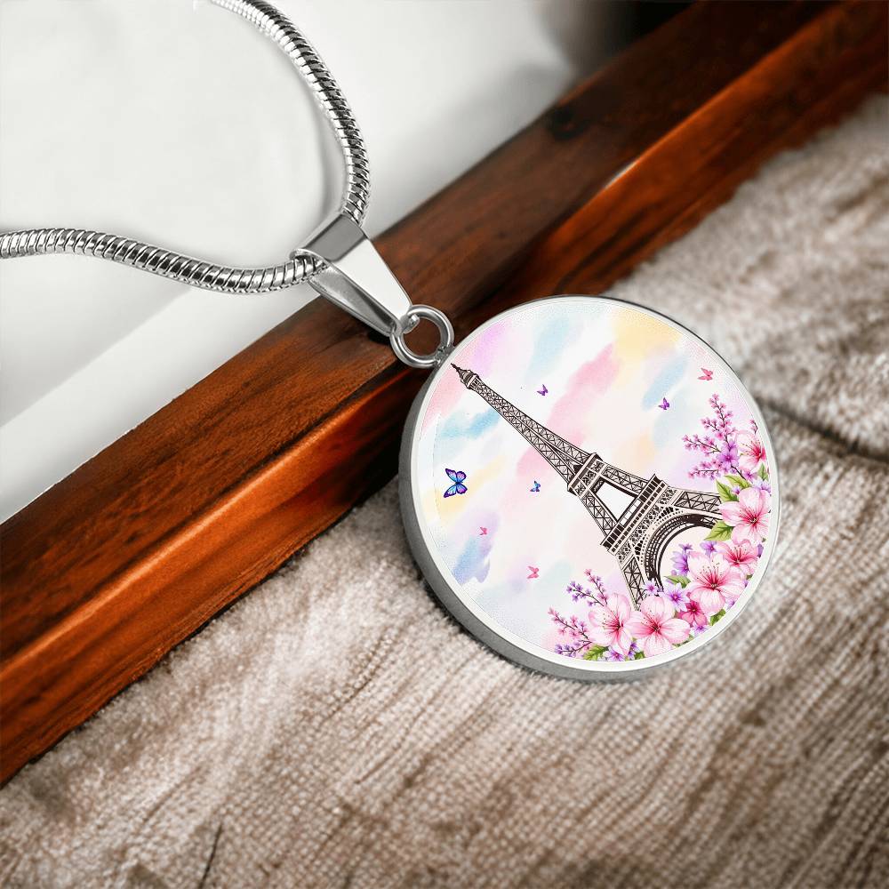 Eiffel Tower Paris Necklace with Engraving