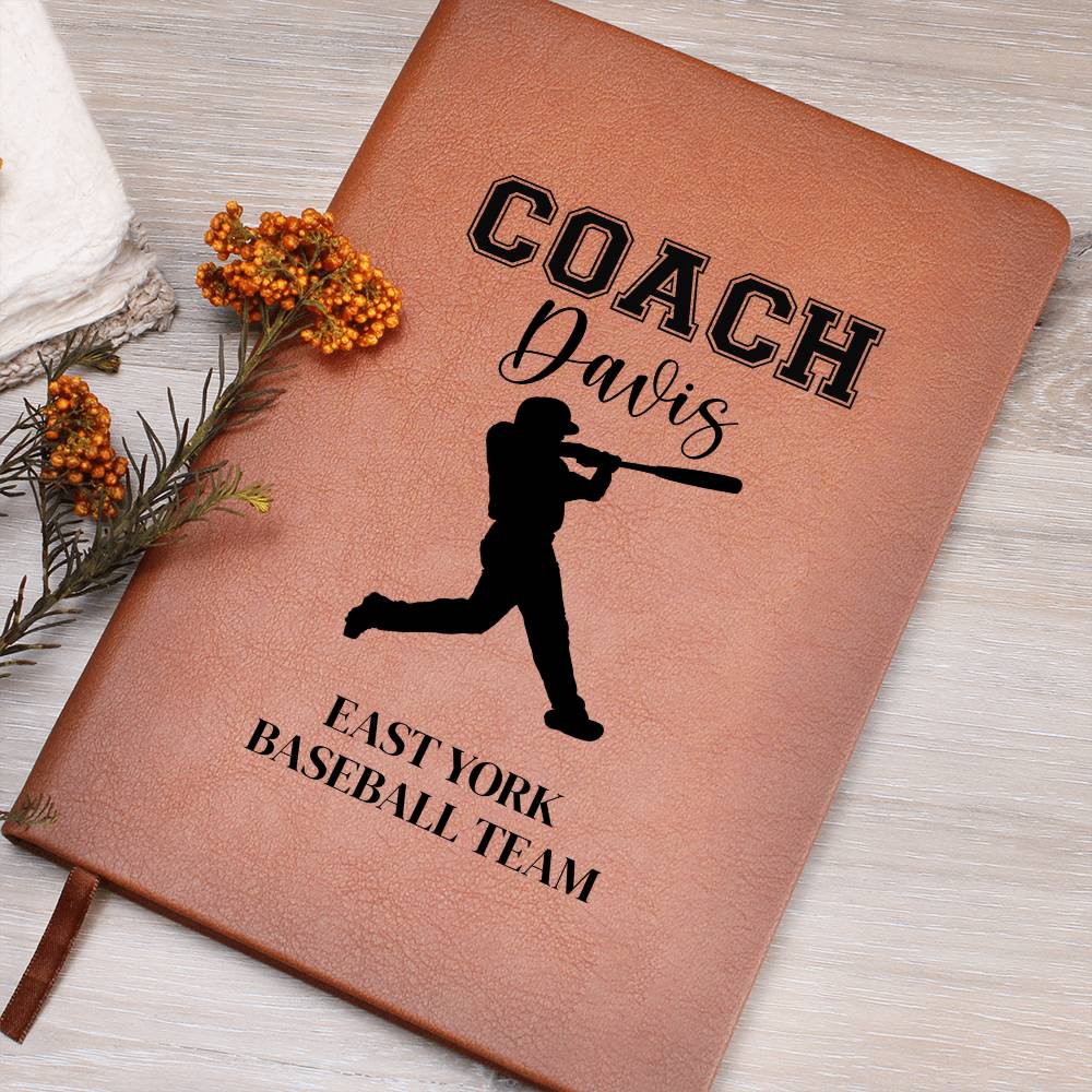 Baseball Coach Leather Journal