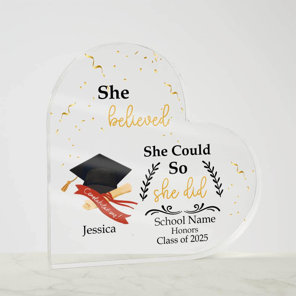 Personalized Graduation Heart Plaque Gift-[Heartfelt Family Gift]