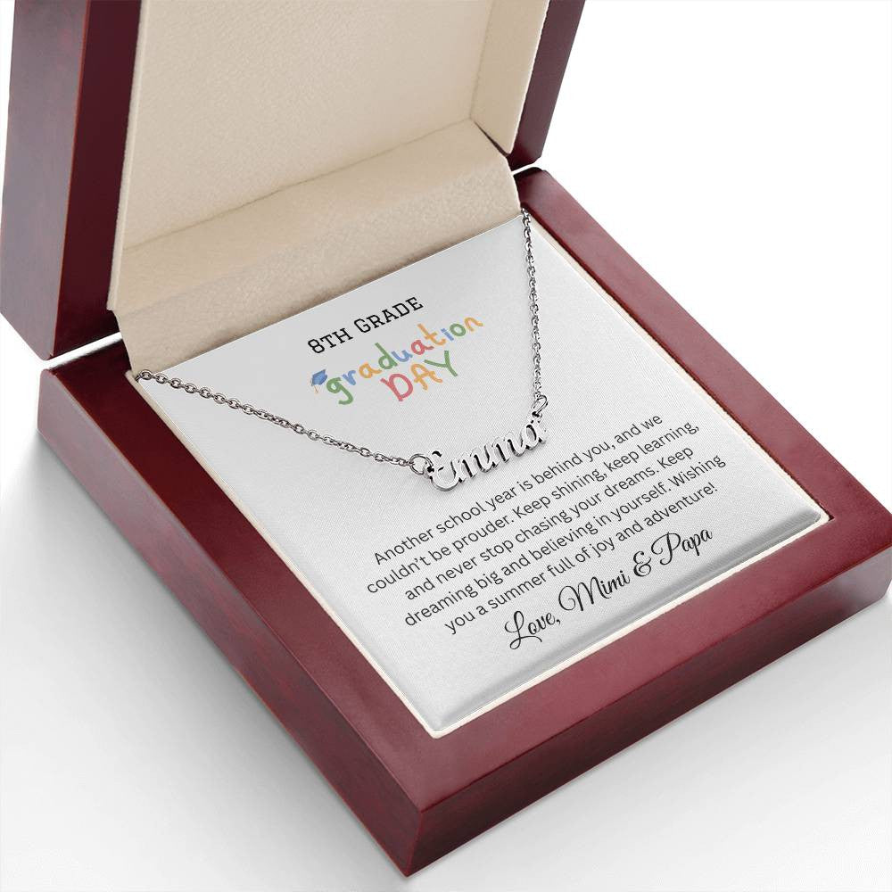 Graduation Name Necklace Customized Grade Year