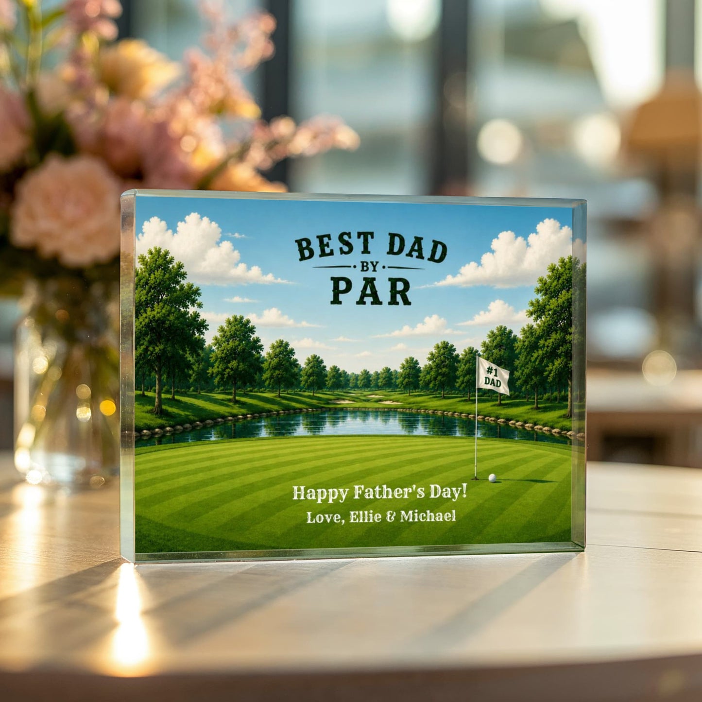 Best Dad By Par Golf Plaque, Personalized Father's Day Gift, Golf Lover Decoration