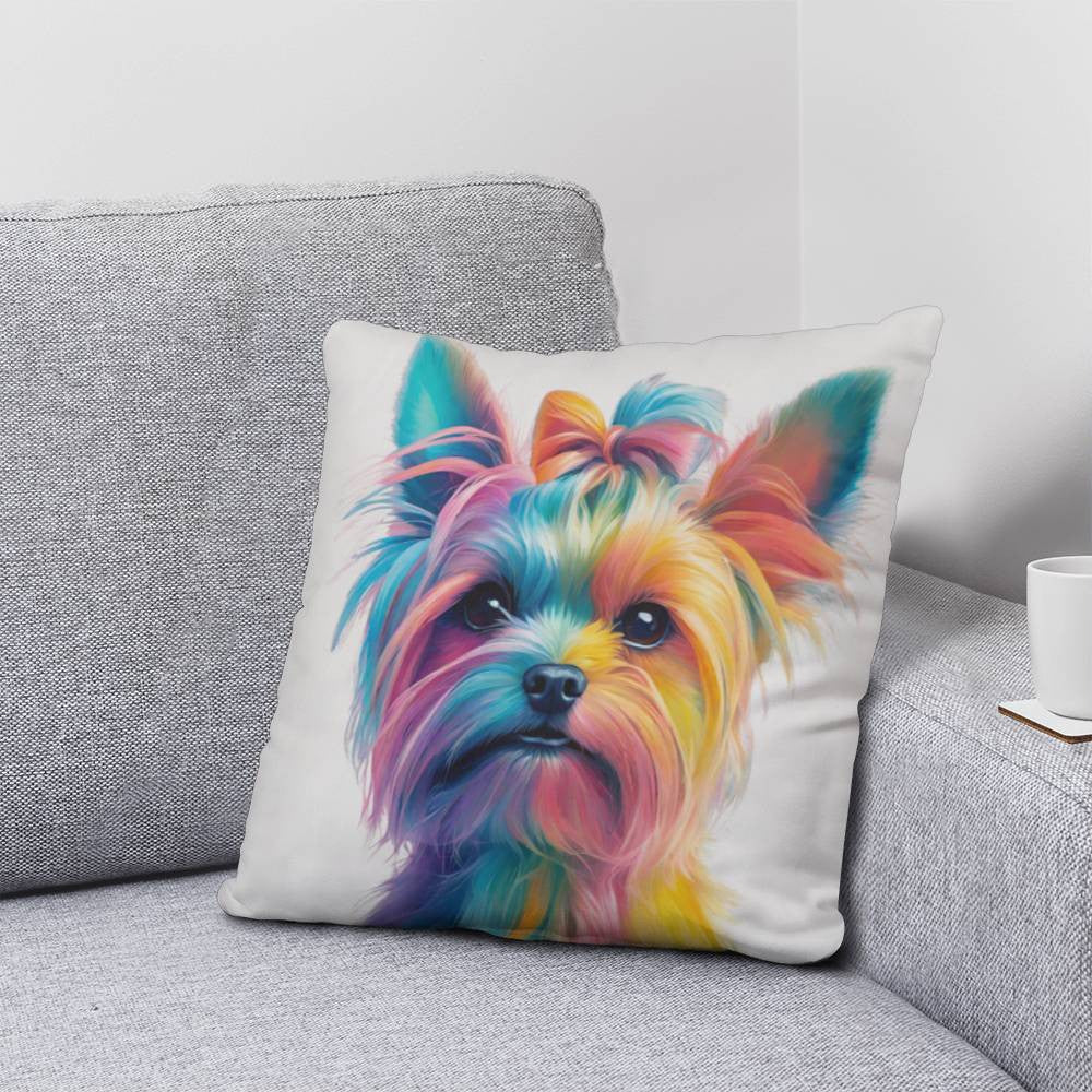 Watercolor Yorkie Throw Pillow in 5 sizes