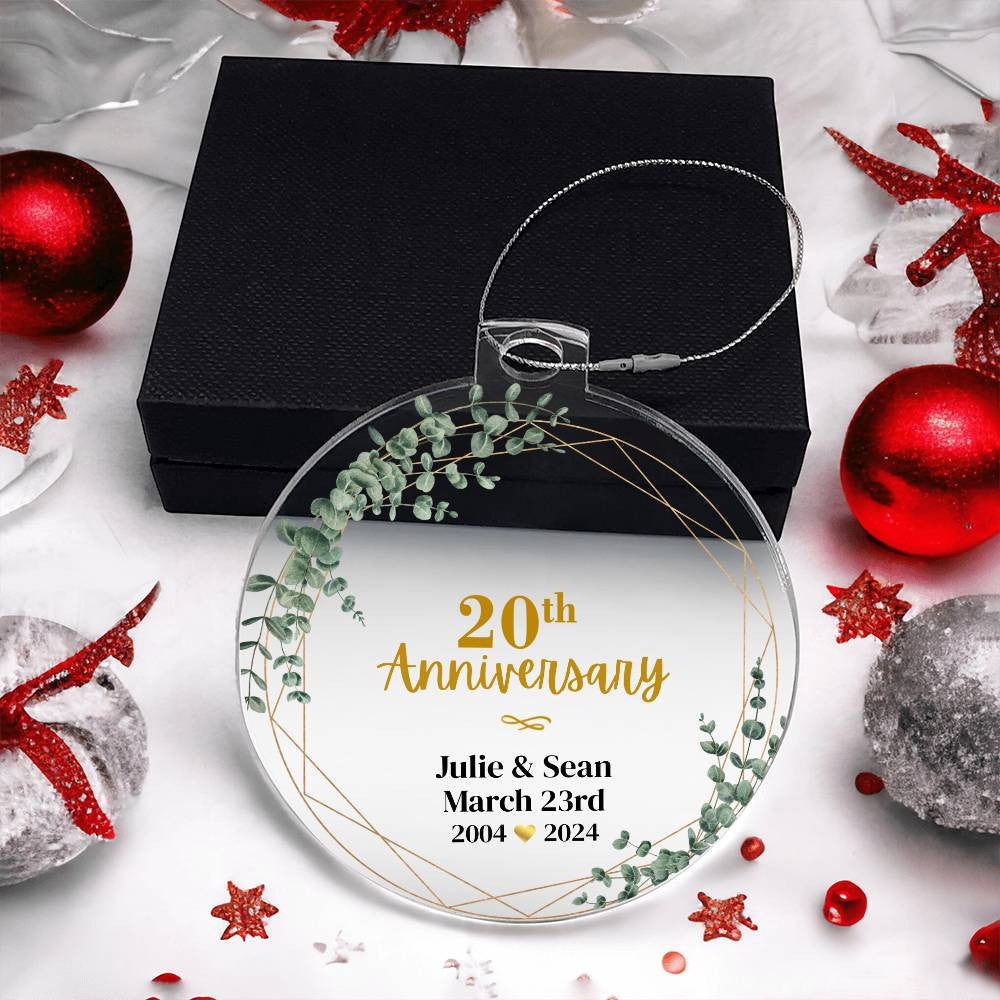 20th Wedding Anniversary Ornament