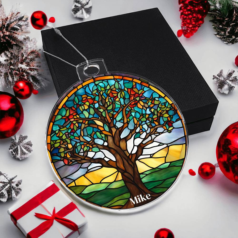 Tree of Life Stained Glass Ornament-[Heartfelt Family Gift]