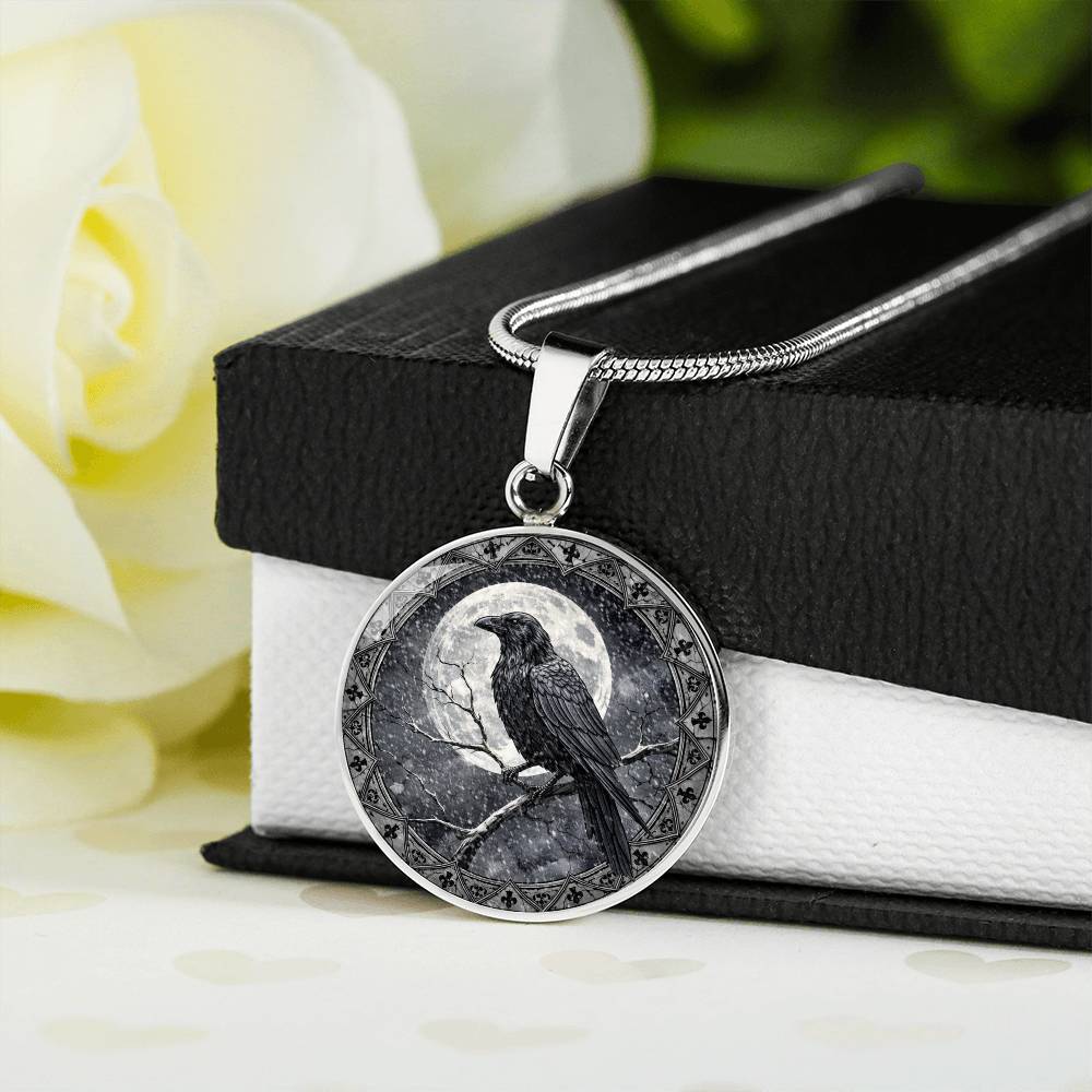 Black Crow Necklace, Personalized Engraved Jewelry, Raven Keychain, Gothic Gift, Unique Pendant, Spiritual Keepsake, Customizable