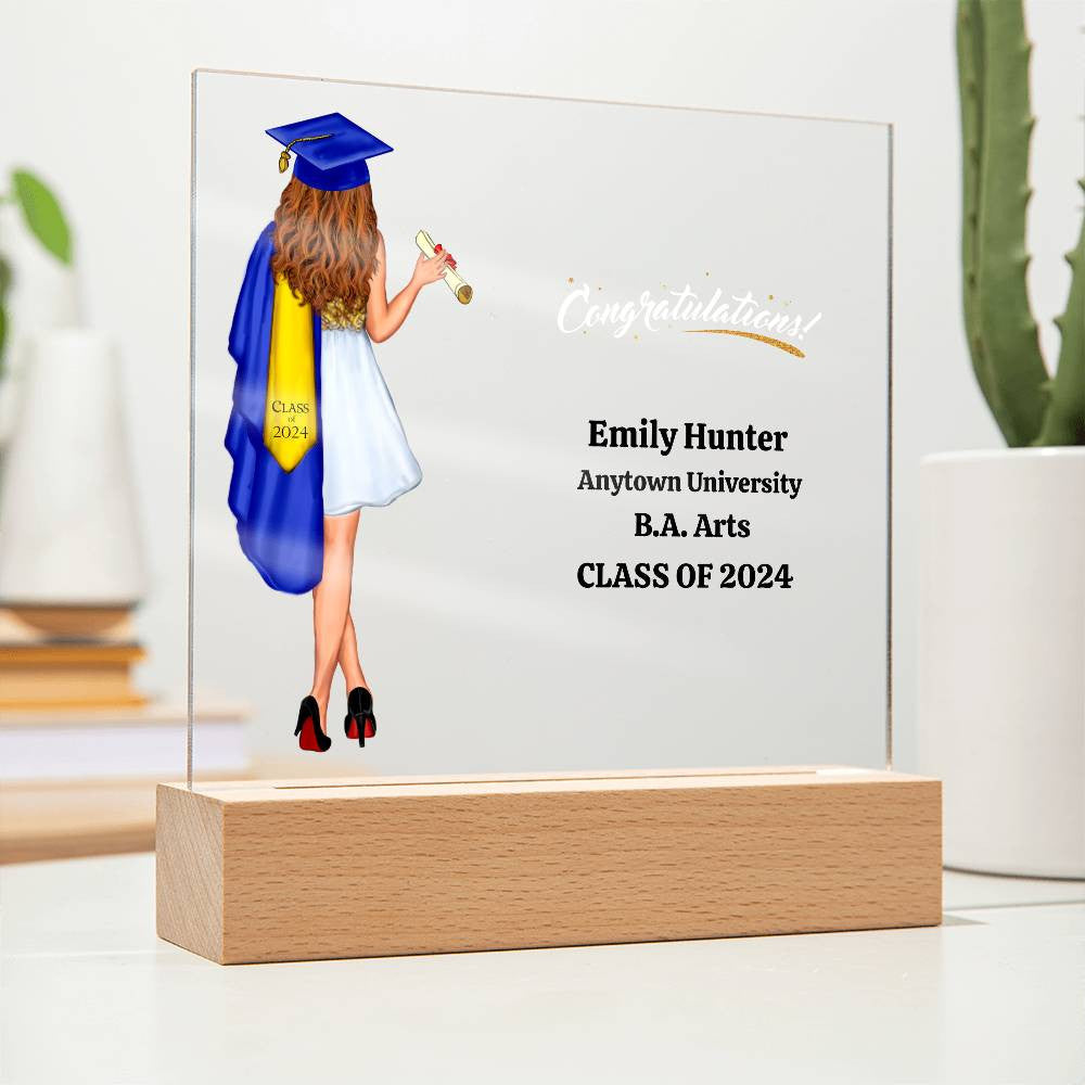 Graduation Acrylic Square Plaque-[Heartfelt Family Gift]
