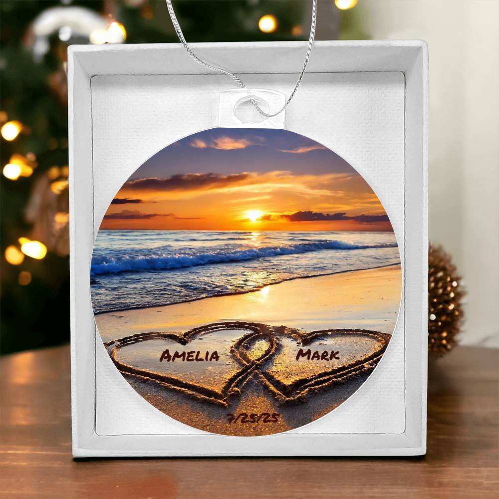 Custom Anniversary Beach Ornament