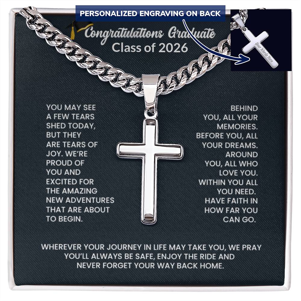 Graduation Personalized Cross Necklace