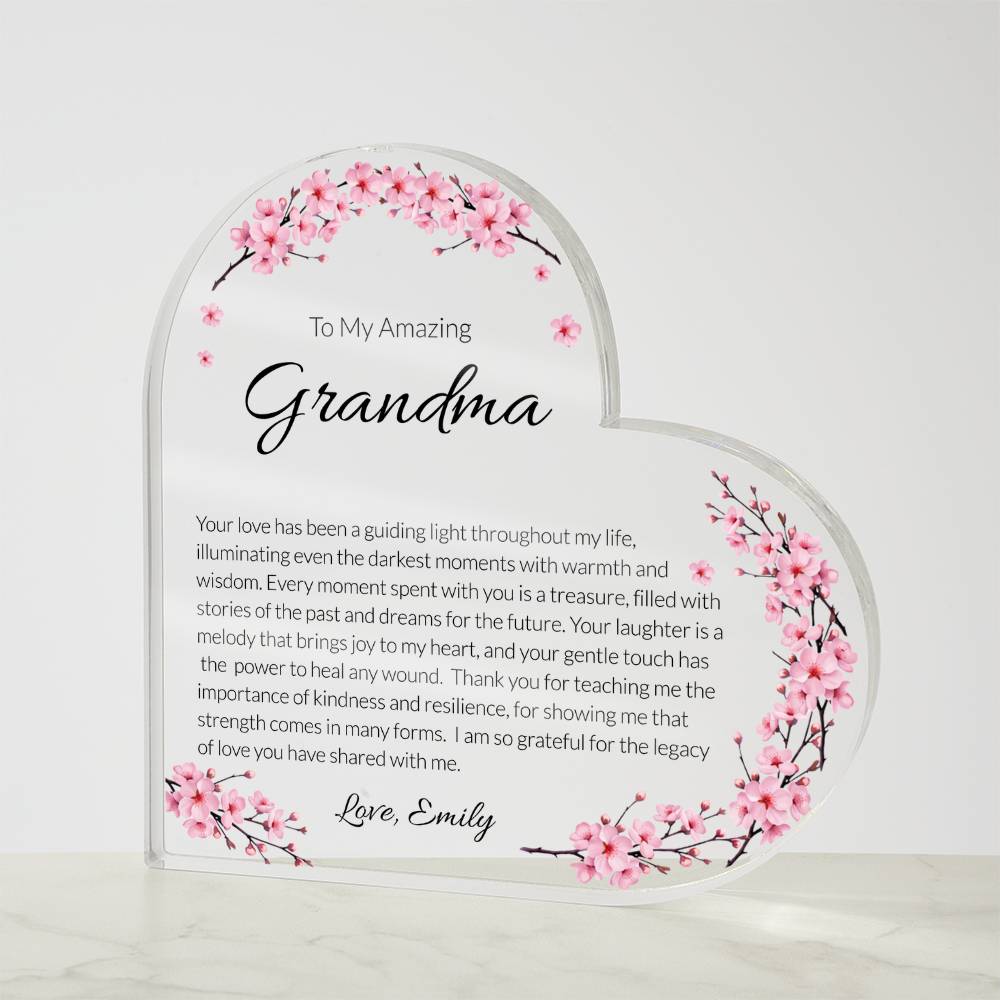 Grandma Acrylic Heart Plaque