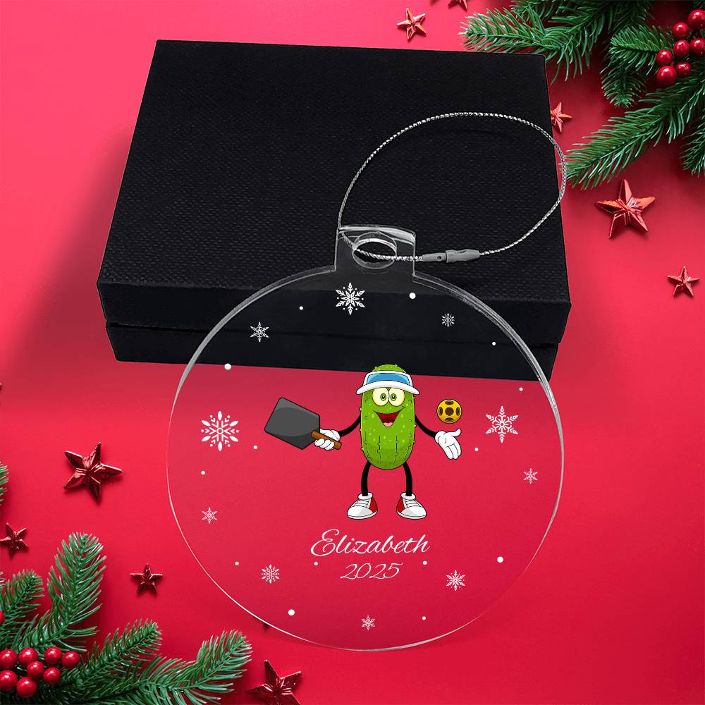 Pickleball Player Christmas Ornament