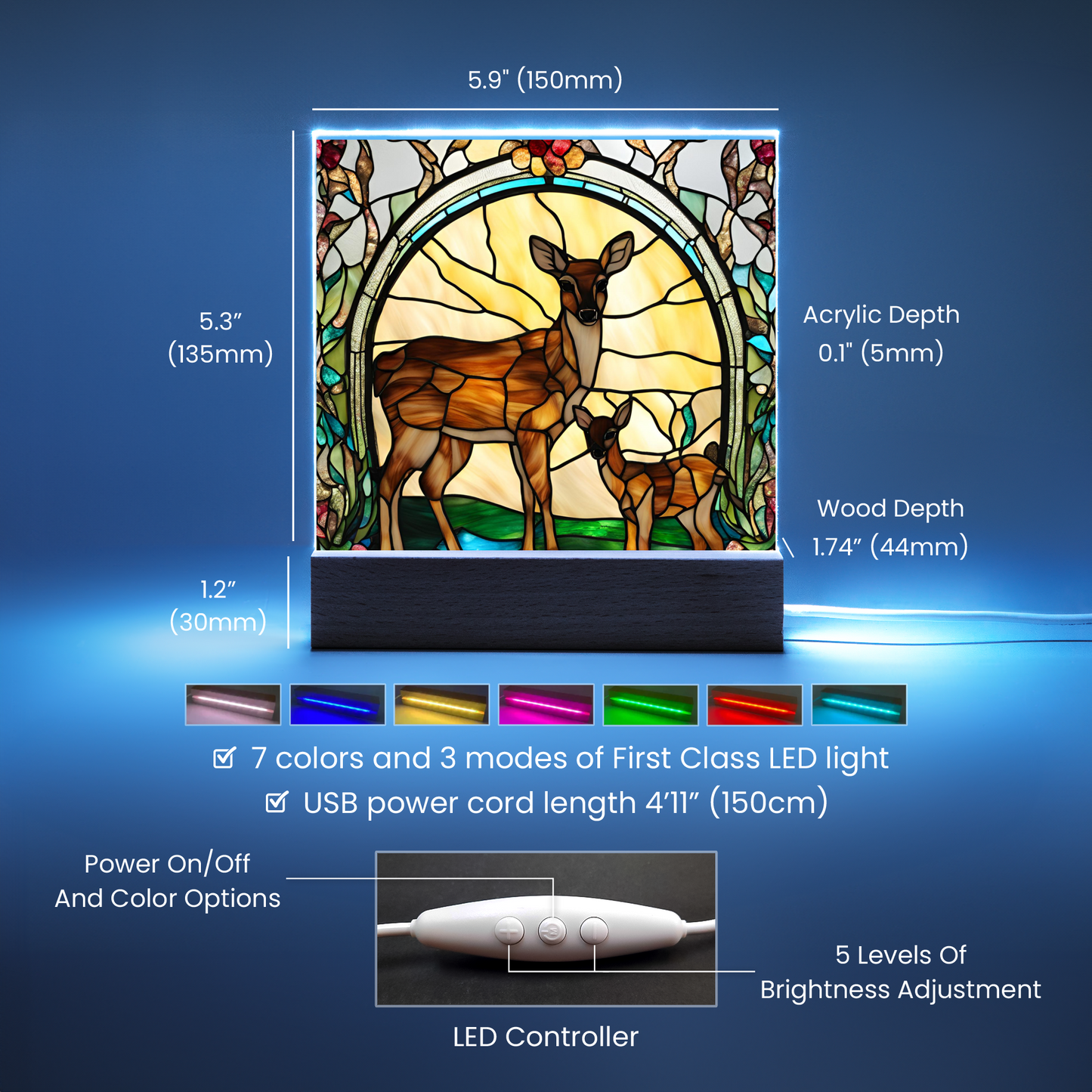 Deer and Foe  Acrylic Square Plaque-[Heartfelt Family Gift]
