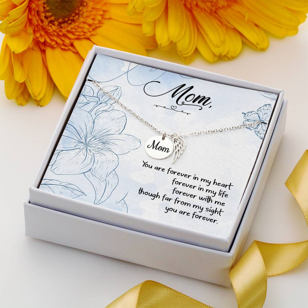 Forever in My Heart Mom Memorial Necklace - Personalized-[Heartfelt Family Gift]