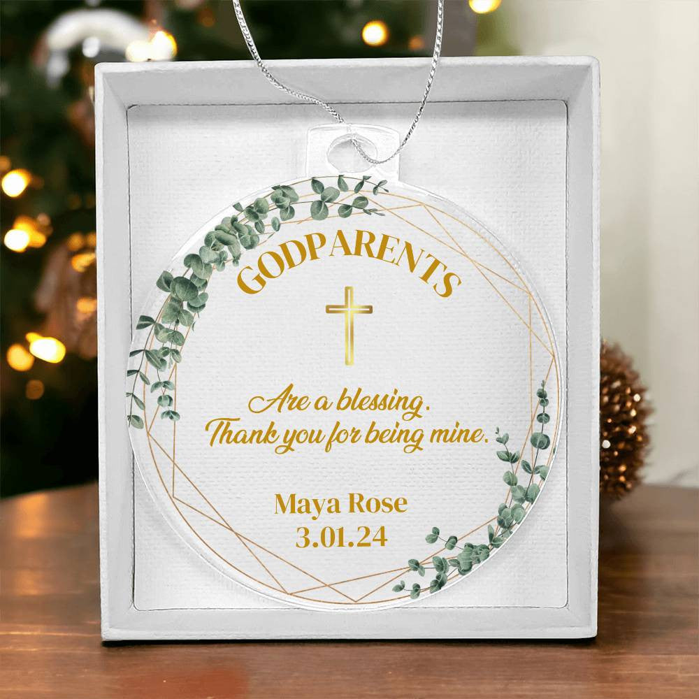 Godparents Christmas Ornament-[Heartfelt Family Gift]