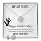 Dear Mom Happy Mother’s Day Love Knot Necklace And Earring Set-[Heartfelt Family Gift]
