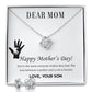 Dear Mom Happy Mother’s Day Love Knot Necklace And Earring Set-[Heartfelt Family Gift]