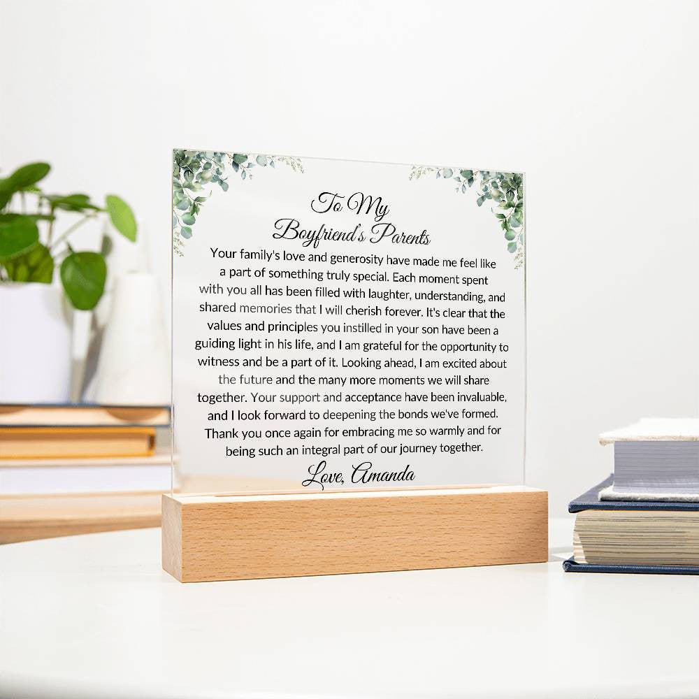 Boyfriends Parents Acrylic Plaque-[Heartfelt Family Gift]