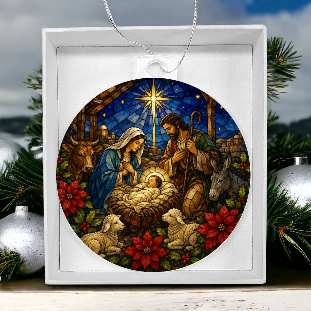 Baby Jesus Nativity Ornament, Christmas Tree Decor, Acrylic Holiday Ornament, Religious Gift, Nativity Scene Ornament